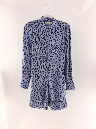 ALC mini silky leopard print dress, 4