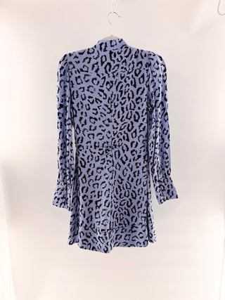 ALC mini silky leopard print dress, 4