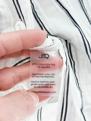 JBQ cotton blend striped button down shirt, XL