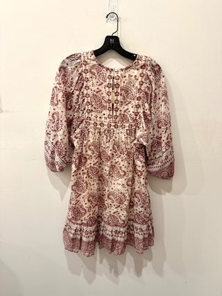 Cleobella Magdalena Paisley Block Print Mini Dress Cream/Brown Womens Size Small