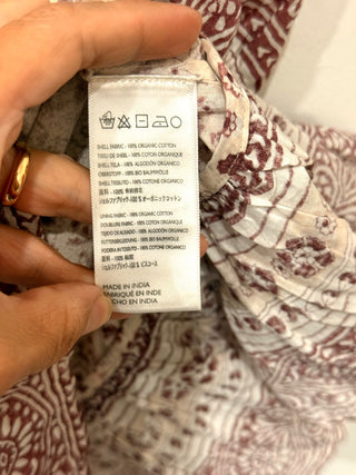 Cleobella Magdalena Paisley Block Print Mini Dress Cream/Brown Womens Size Small