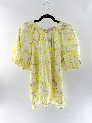 Purificacion Garcia puff sleeve pattern top, XL
