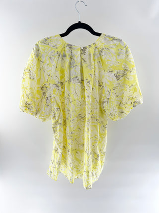Purificacion Garcia puff sleeve pattern top, XL