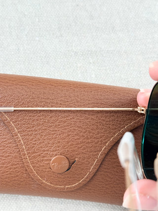 Ray-Ban 3025 112/P9 Gold Frame Polarised Green Mirror Aviator Sunglasses