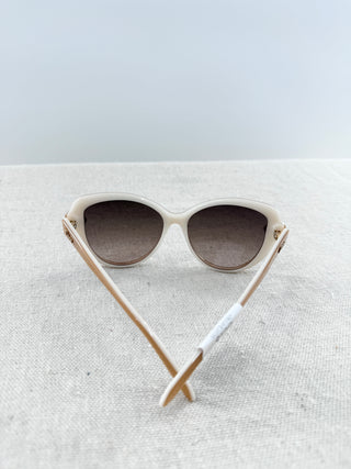 Christian Dior Pondichery 1 Beige White Frame Brown Gradient Cateye Sunglass