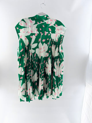 Monse silk flora pleated tunic top, XXL