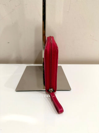NWT Coach Zip Up Continental Canvas and Suede Wallet Pink