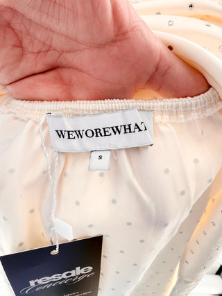 WeWoreWhat Rhinestone & feather mini dress, S