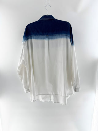 Marina Rinaldi tie dye button down shirt, US 16