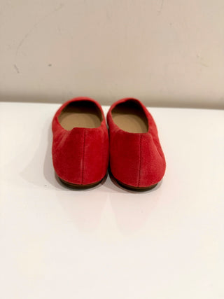 NWOT Via Spiga Slip On Suede Leather Ballet Flats Bright Red Women's Size 7M