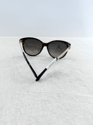 Gucci GG 3784 Black Gold Turquoise Acetate Frame Gray Lens Cateye Sunglasses