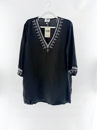 Marina Rinaldi linen tunic with embroidery, US 14