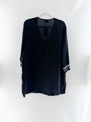 Marina Rinaldi linen tunic with embroidery, US 14