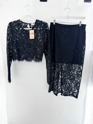 Jason Wu lace set top and midi skirt, 6