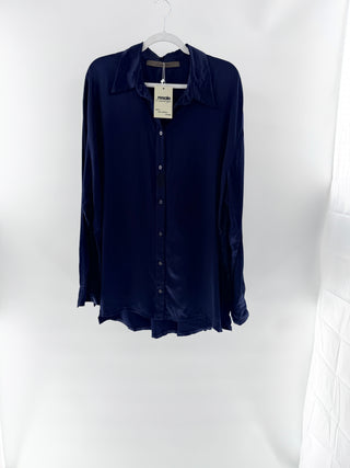 Enza costa rayon button down blouse top, 4 / XL