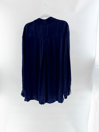 Enza costa rayon button down blouse top, 4 / XL