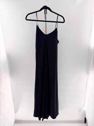 Simona Corsellini sleeveless long silk blend dress with metal detail, 44 / 12