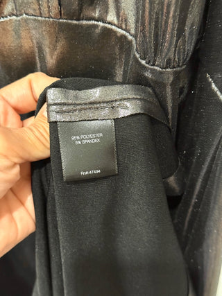 Norma Kamali Obie Split-Neck Lamé Midcalf Dress Metallic Bronze Womens Sze Small