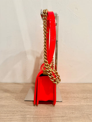 Chanel small boy bag patent leather