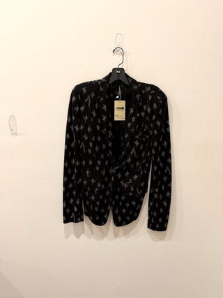 Cut 25 Notched Printed Single-Breasted Blazer Jacket Black/White Women's Size 4