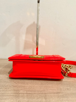 Chanel small boy bag patent leather