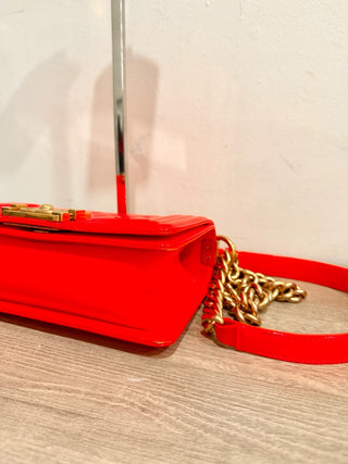 Chanel small boy bag patent leather