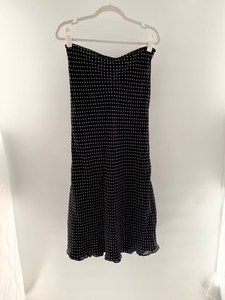 With Jean Polka dot midi skirt with picot elastic waist, m