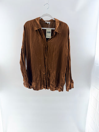 Lafayette 148 satin button down top, XL