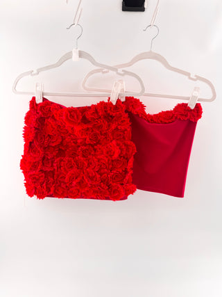 Burdash Bikinis Rosette crop top & mini skirt set, os