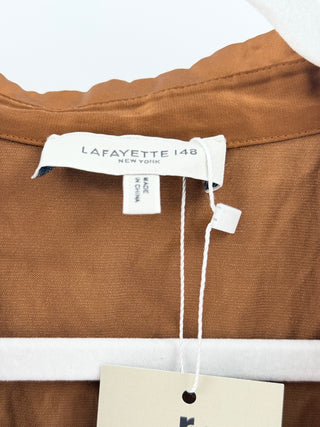 Lafayette 148 satin button down top, XL