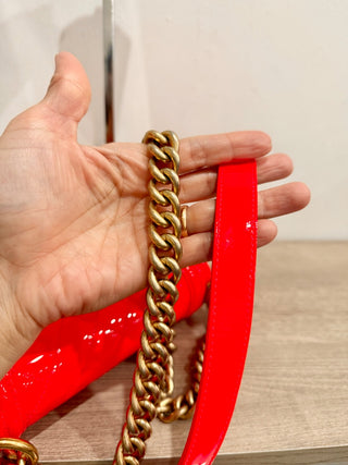 Chanel small boy bag patent leather