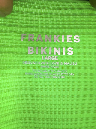 Frankies bikinis strapless mini dress with matching long sleeve bolero, M / L