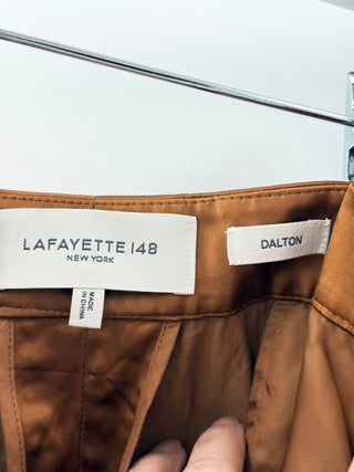 Lafayette 148 satin set button down shirt and pants, top XXL / bottom size US 18