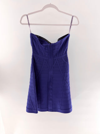 Herve Leger Strapless bandage mini dress with corset bodice, s