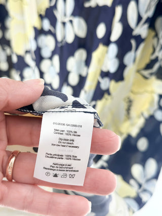 Rixo silk long pattern dress, XXL