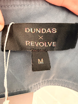 Dundas x Revolve leather mini skirt with buckle strap detailing & matching cropped halter, M / M