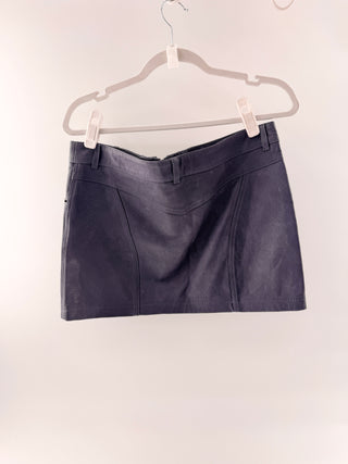 Dundas x Revolve leather mini skirt with buckle strap detailing & matching cropped halter, M / M