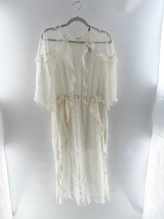 IRO ruffle semi sheer dress eolla, 38 FR / US 6