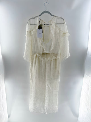 IRO ruffle semi sheer dress eolla, 38 FR / US 6