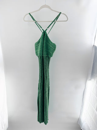 Cult Gaia Elfreda Cutout Rib Knit Bodycon Midi Dress Emerald Green Womens Medium