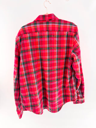 Billionaire Boys Club Plaid cotton flannel shirt with embroidered graphic details, M
