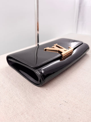 Louis Vuitton patent leather louise clutch bag