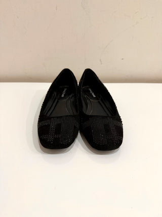 Donald J. Pliner Rhinestones Slip On Dre-ks Ballet Flat Shoes Black Women's 7.5