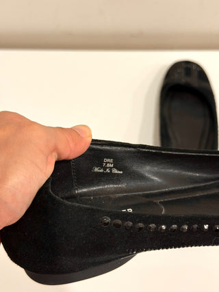 Donald J. Pliner Rhinestones Slip On Dre-ks Ballet Flat Shoes Black Women's 7.5