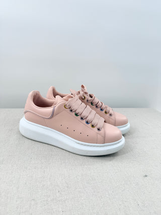 Alexander McQueen Oversized Glitter Chunky Lace-Up Sneakers Pink Women's EU 38
