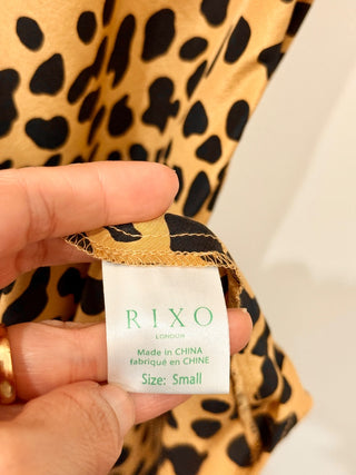 Rixo 100% silk leopard print maxi dress, US 6