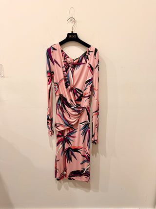 Emilio Pucci faux wrap low back midi dress, 8