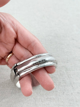Uno de 50 chunky silver bracelet