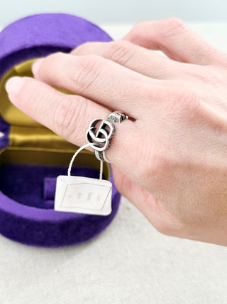 Gucci silver double GG marmont ring, 8