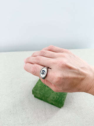 Gucci marmont twisted rope sterling silver ring, 9